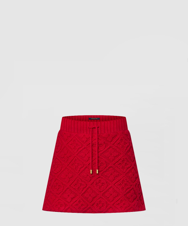 루이비통 모노그램 패턴 테리 미니 스커트