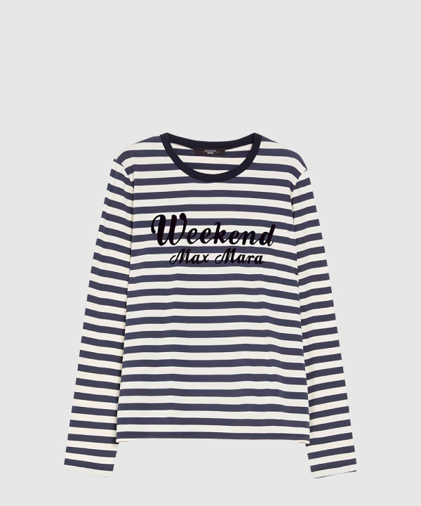 막스마라 로고 프린트 면 톱