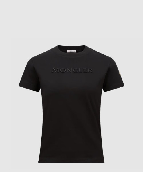 몽클레어 자수 토널 로고 코튼 티셔츠