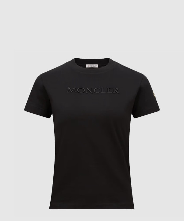 몽클레어 자수 토널 로고 코튼 티셔츠