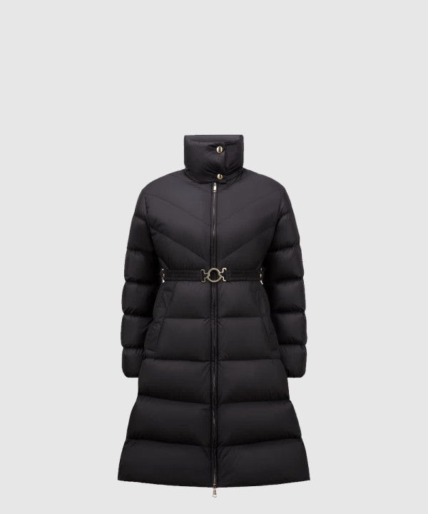 몽클레어 사선 퀼팅 롱 다운 재킷