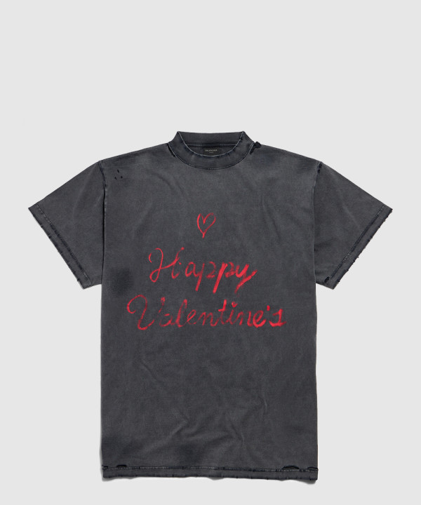 발렌시아가 립스틱 발렌타인 오버사이즈 티셔츠