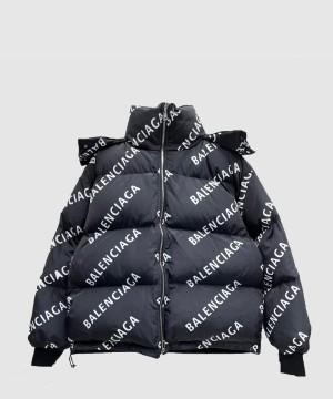 발렌시아가 후드 쇼트 다운 재킷