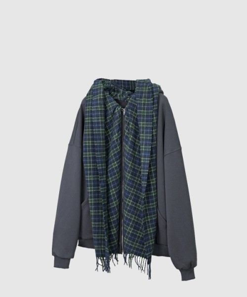 발렌시아가 스카프 집업 후드티