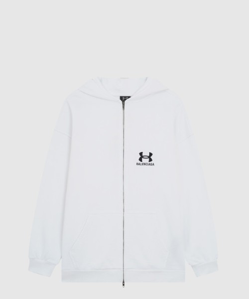 발렌시아가 레귤러 핏 집업 후디