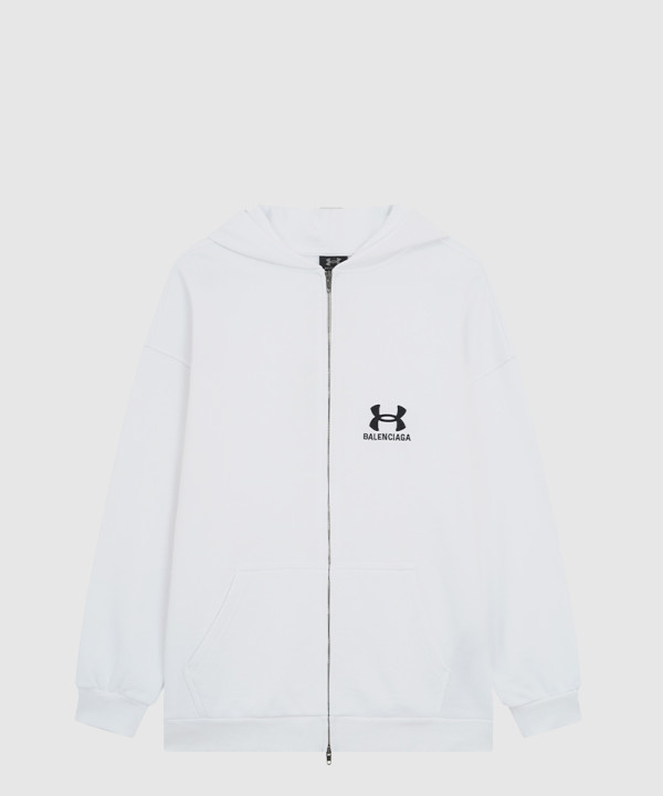 발렌시아가 레귤러 핏 집업 후디