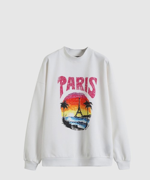 발렌시아가 로고 프린트 면 톱