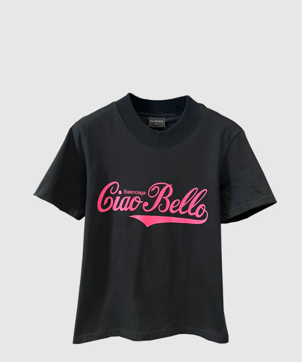 발렌시아가 로고 프린트 반팔