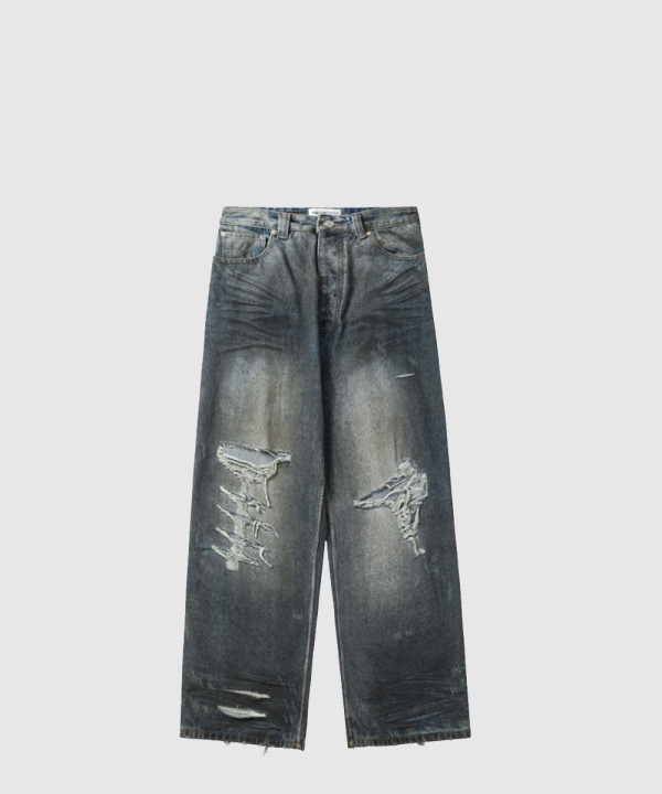 발렌시아가 패치드 포켓 배기 진