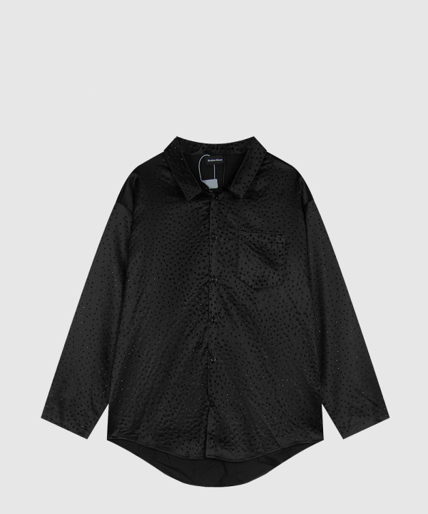 발렌시아가 라인스톤 미니멀 라지 핏 셔츠