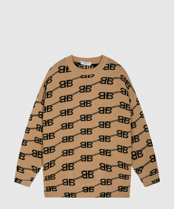 발렌시아가 프린트 니트 톱