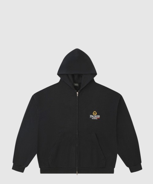 발렌시아가 레귤러 핏 집업 후디