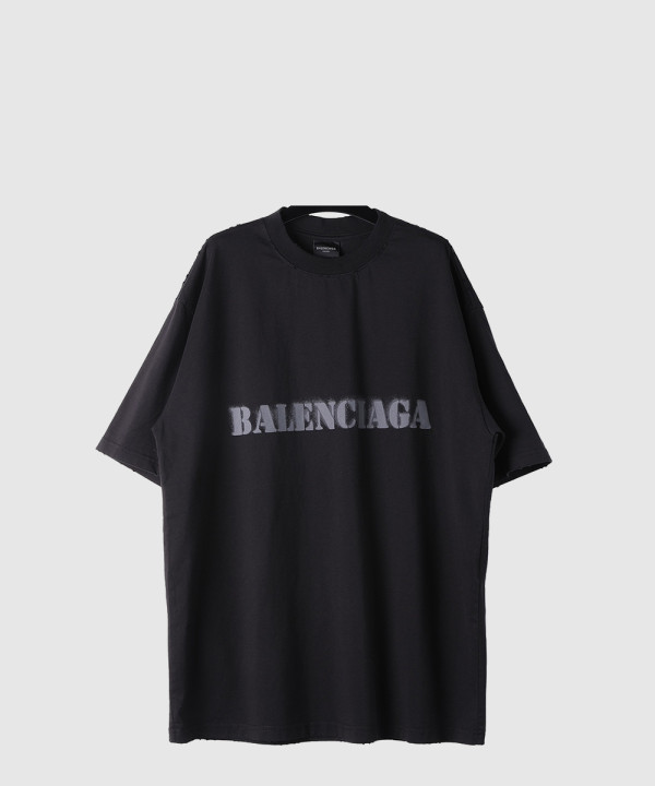 발렌시아가 로고 프린트 반팔