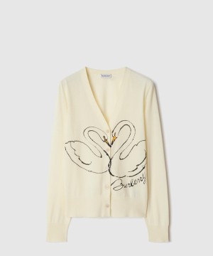 버버리 로고 니트 코트