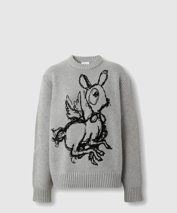 버버리 사슴 울 니트