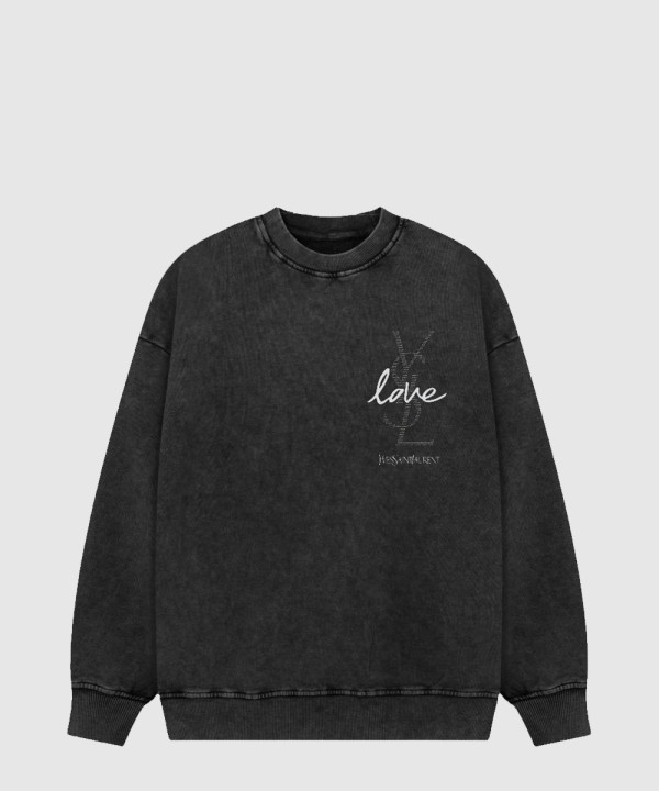 생로랑 로고 프린트 면 톱