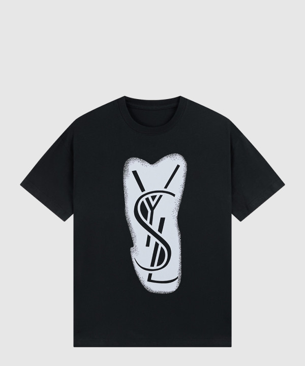 생로랑 로고 프린트 반팔