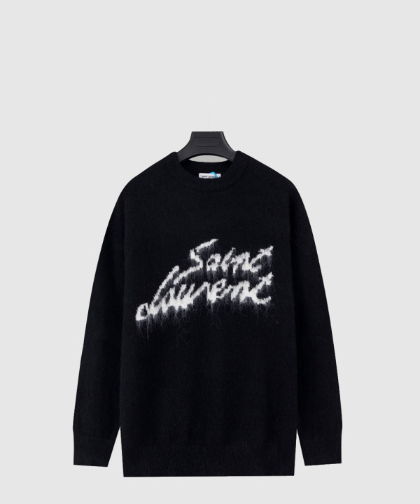 생로랑 로고 쇼트 코트