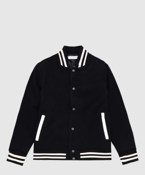 생로랑 로고 쇼트 코트