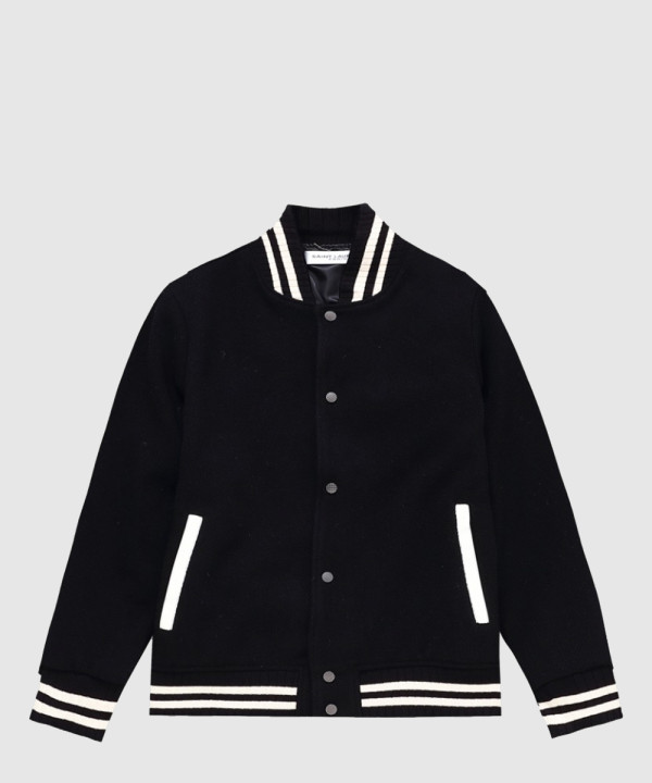 생로랑 로고 쇼트 코트