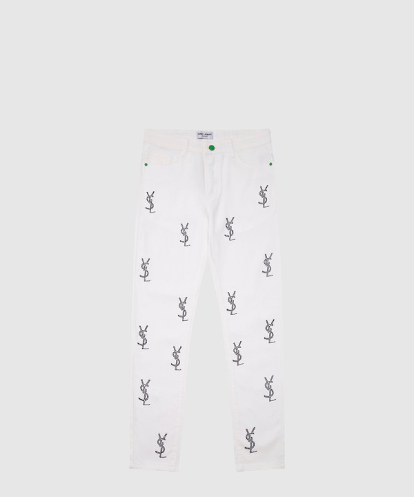 생로랑 로고 캐주얼 팬츠