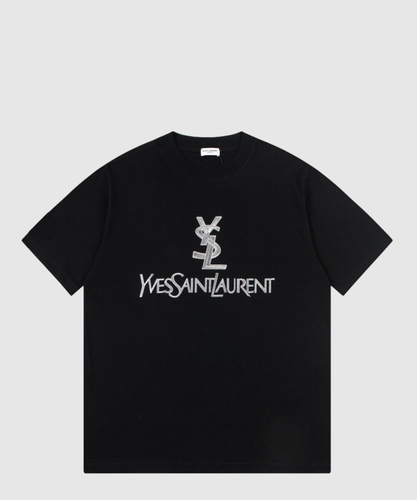 생로랑 로고 프린트 반팔