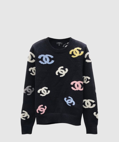 샤넬 프린트 니트 톱