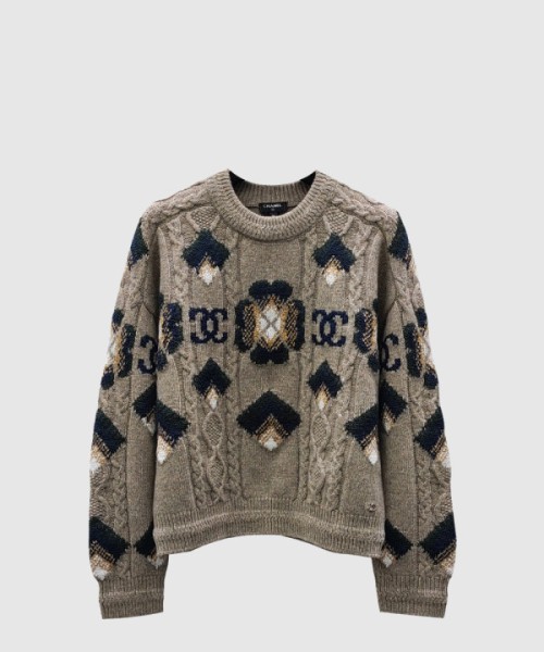 샤넬 프린트 니트 톱