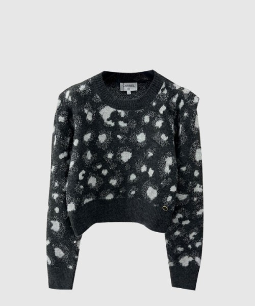 샤넬 프린트 니트 톱