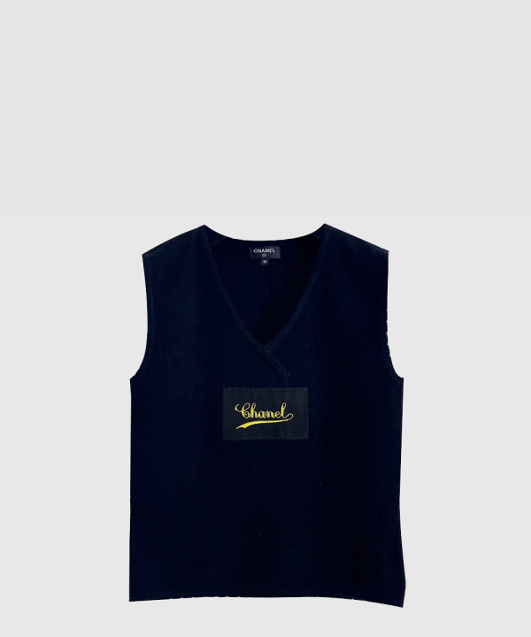 샤넬 프린트 니트 톱