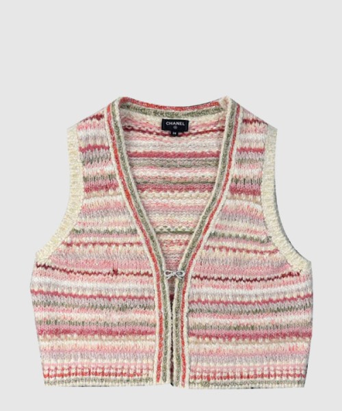 샤넬 프린트 니트 톱