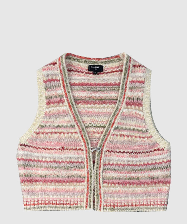 샤넬 프린트 니트 톱