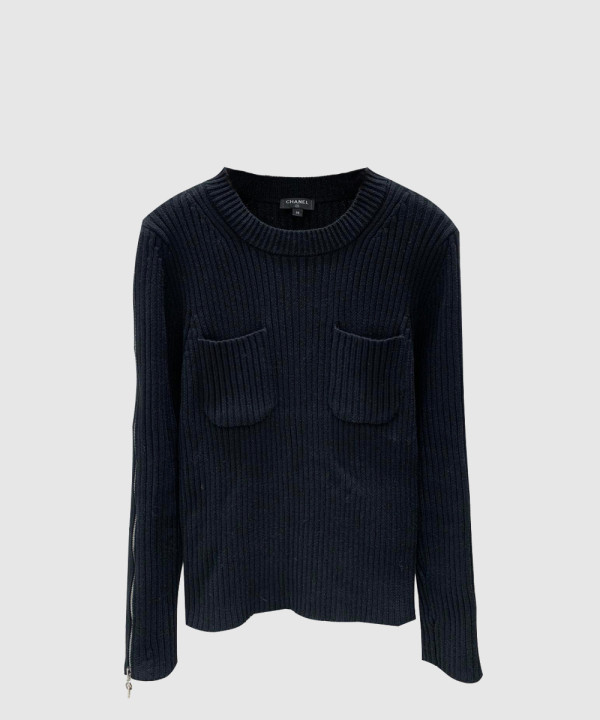 샤넬 프린트 니트 톱