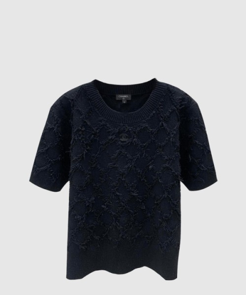 샤넬 프린트 니트 톱