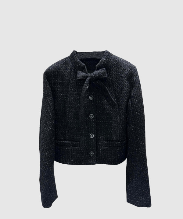 샤넬 로고 쇼트 코트