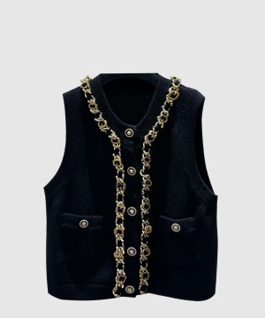 샤넬 로고 쇼트 코트