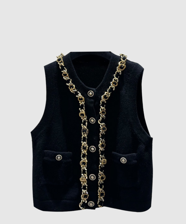 샤넬 로고 쇼트 코트