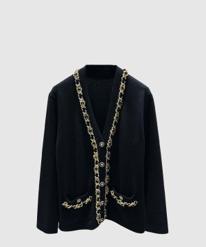 샤넬 로고 쇼트 코트