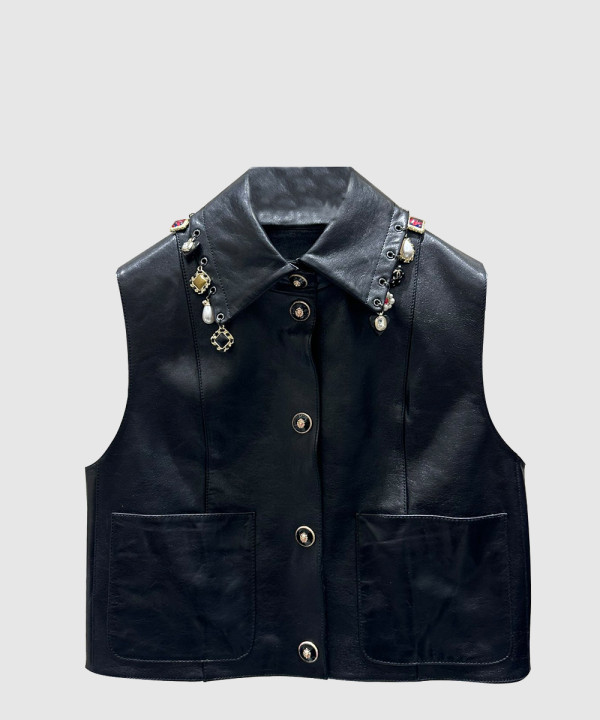 샤넬 로고 쇼트 코트