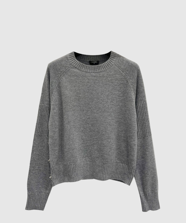 샤넬 프린트 니트 톱