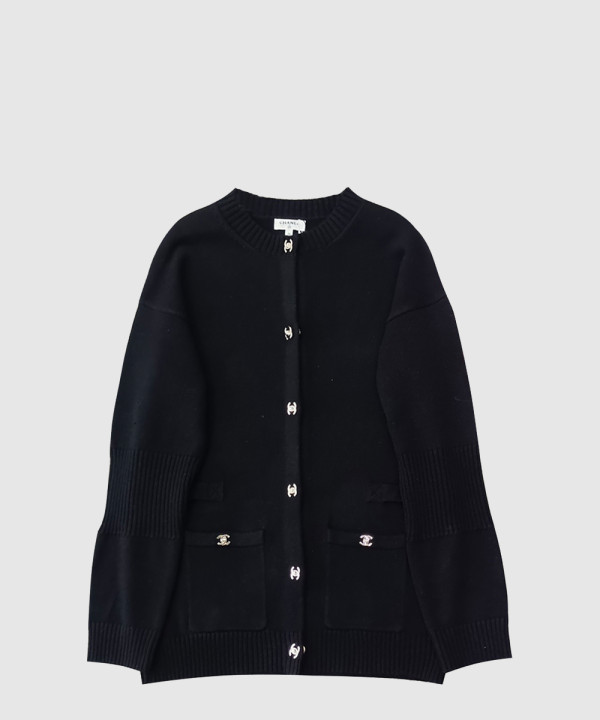 샤넬 로고 니트 코트