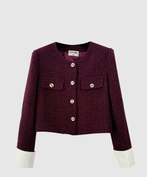 샤넬 로고 쇼트 코트