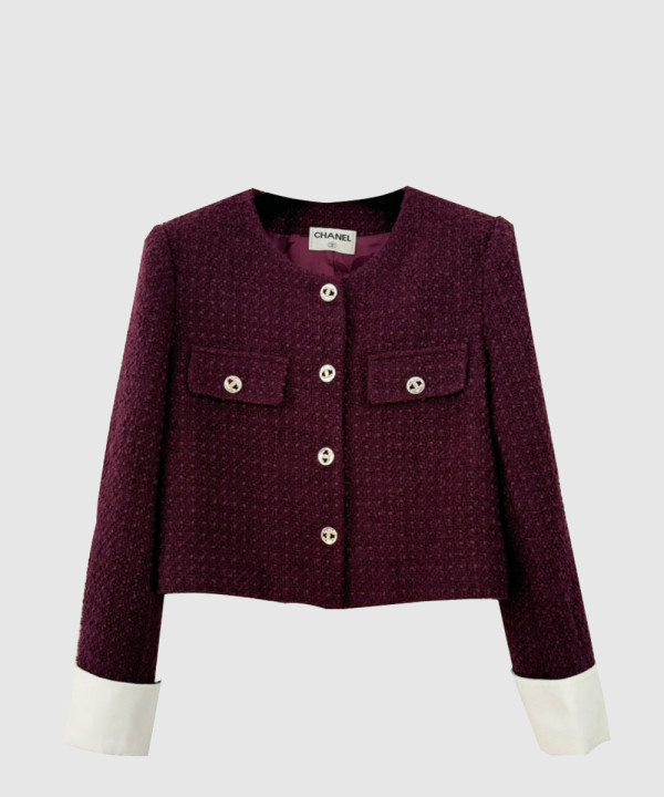 샤넬 로고 쇼트 코트