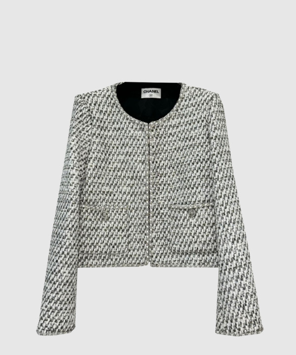 샤넬 로고 쇼트 코트