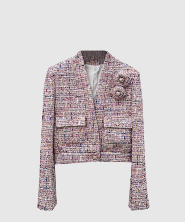 샤넬 로고 쇼트 코트