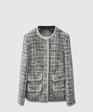 샤넬 로고 쇼트 코트