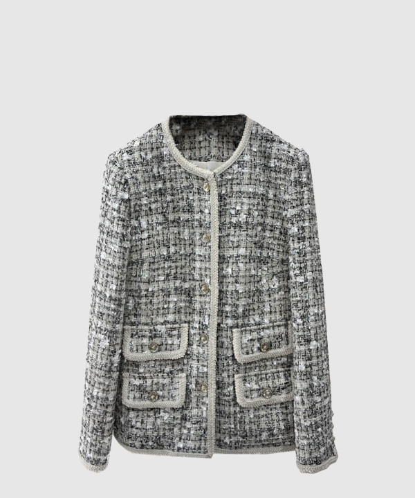 샤넬 로고 쇼트 코트