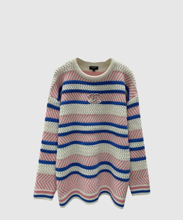 샤넬 로고 니트 상의