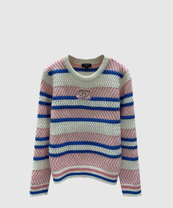 샤넬 로고 니트 상의