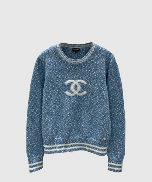 샤넬 로고 니트 상의